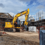 JCB 140X with pallet fork attachment