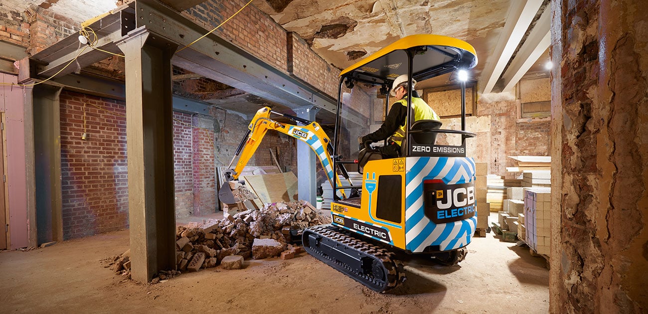 19C-1 Etech excavating rubble indoors