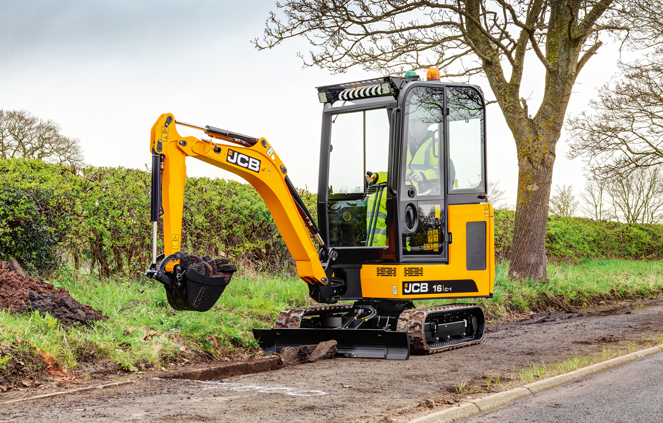 16C-1 Cab excavating material on path
