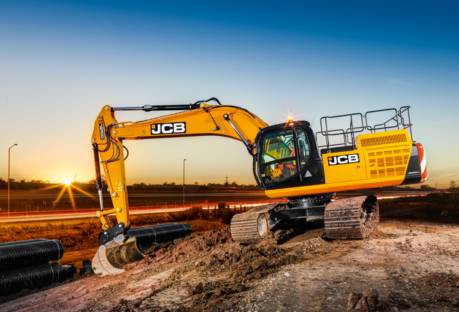 JS300 Tracked Excavator excavating material