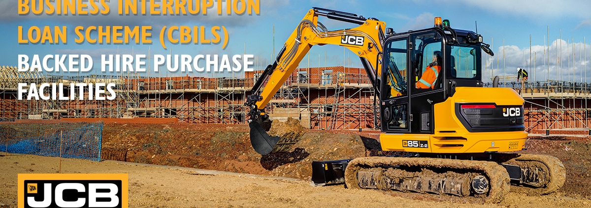 Coronavirus Business interruption loan scheme backed hire purchase facilities with an image of a JCB 85Z-2 excavating