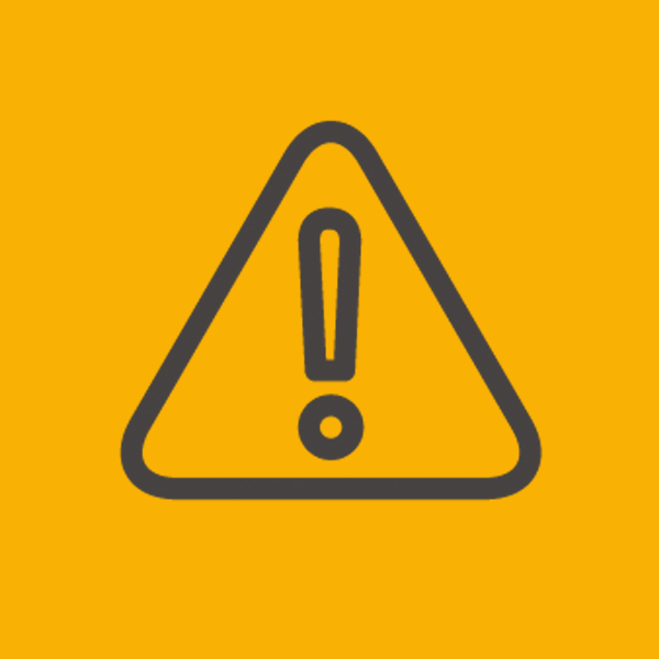 Icon of exclamation mark in a triangle