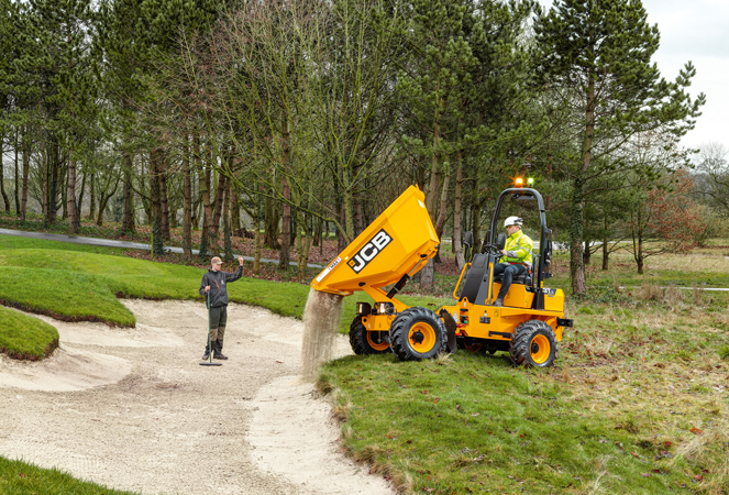 3T-2 Site Dumper dumping sand into a bunker on a golf course