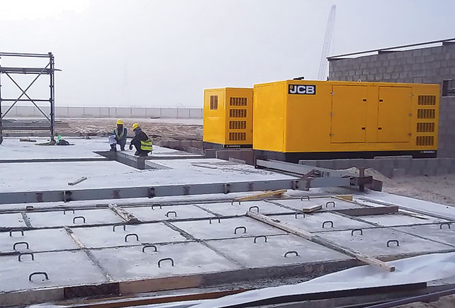 a large JCB generator on a building site
