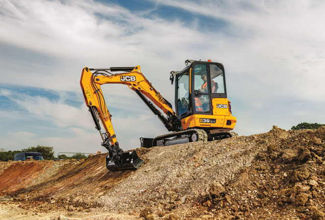 JCB 36C Mini Excavator excavating