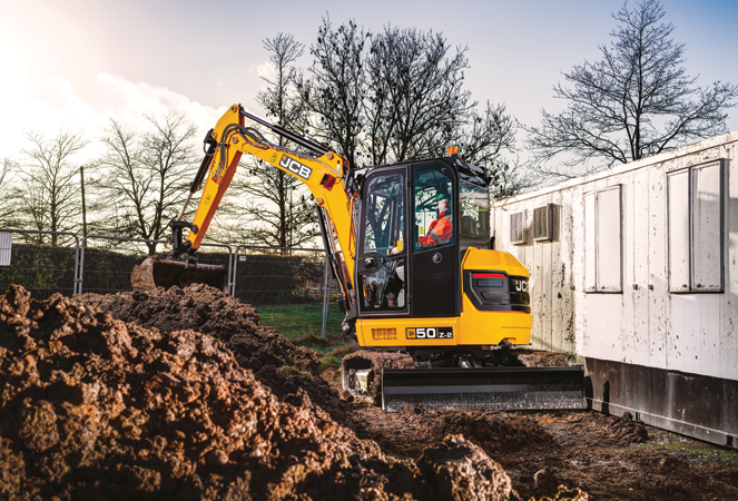 JCB 50Z Midi Excavator excavating