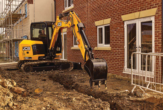 JCB 60C Midi Excavator excavating