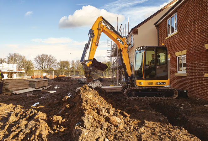 JCB 60C Midi Excavator excavating