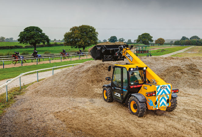 JCB 525-60E about to unload its shovel