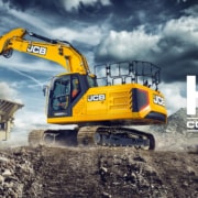 JCB 220X tracked excavator about to unload its bucket. HVO Compatible