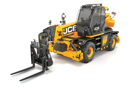 A JCB 555-210R Rotating Telehandler