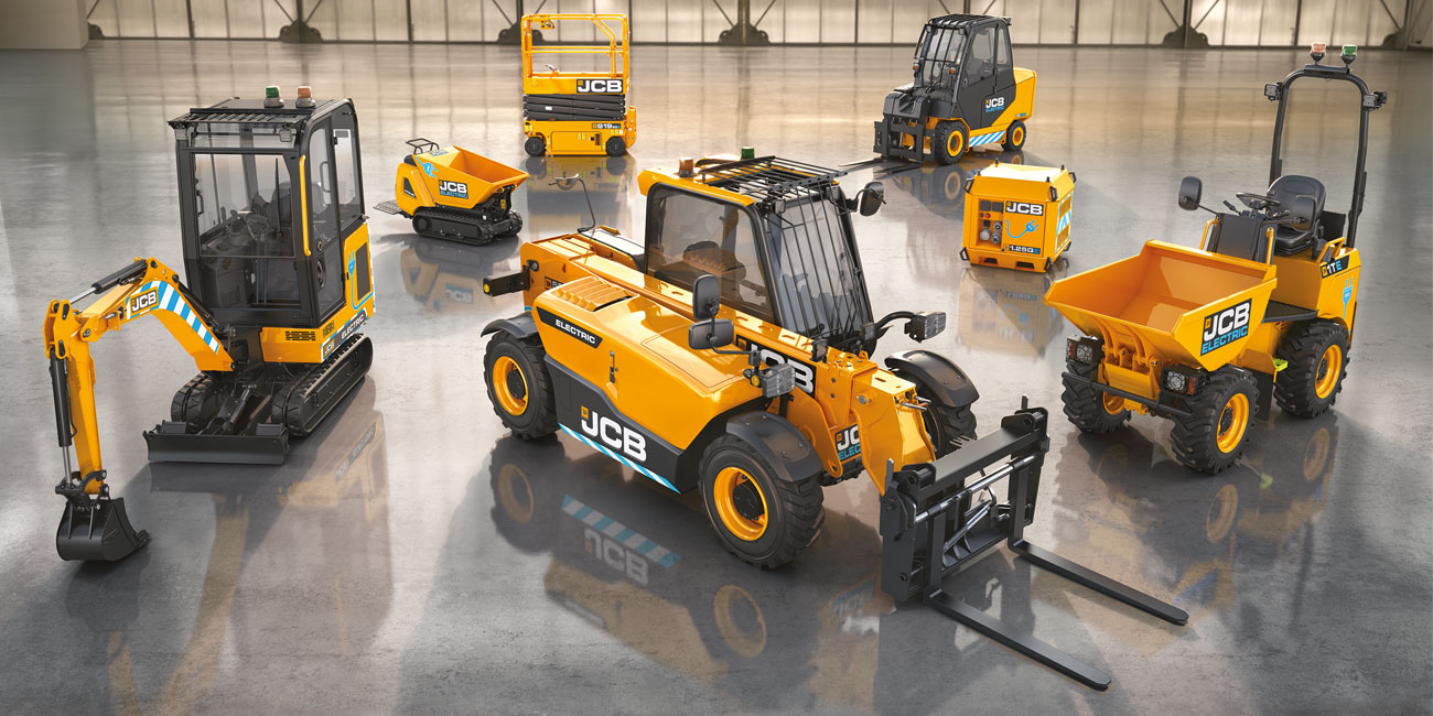 JCB Electric machines in a warehouse
