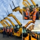 Various pictures of Salesman with customer shaking hands with their JCB Telehandlers