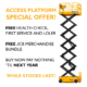 Access Platform Special Offer! Free health check, first service and LOLER. Free JCB merchandise bundle. Buy now pay nothing 'til next year. While stocks last